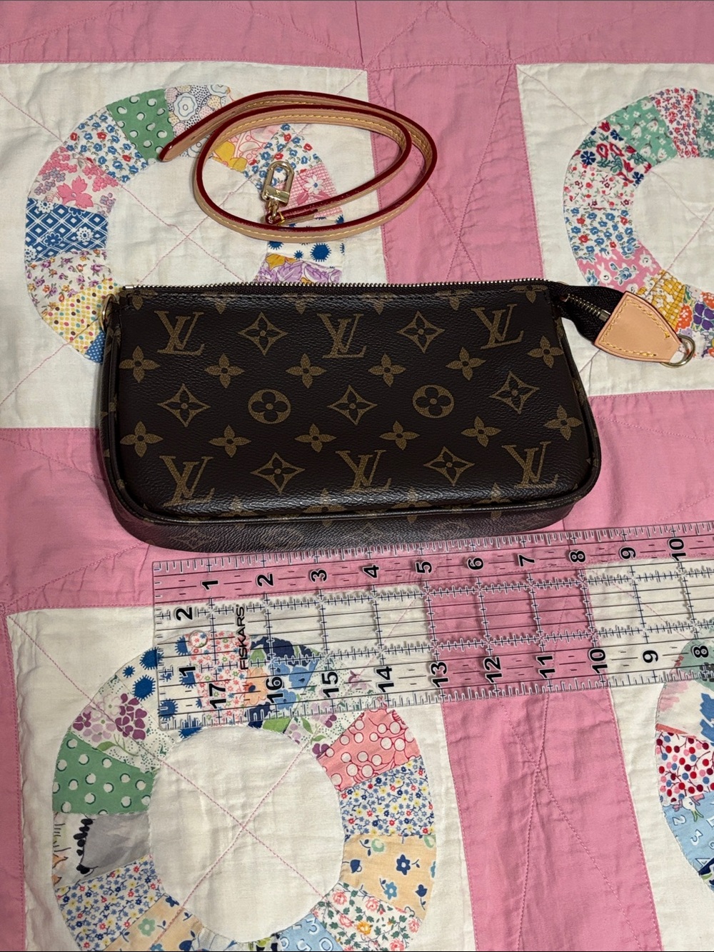 Luxury Brown Monogram Canvas Pochette Bag